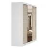 Schwebetürenschrank Astra, 233 cm, Weiß/Sonoma, mit Spiegel Produktbild-Vorschau 6