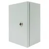 A light gray metal junction box with a silver lock is shown against a white background. Náhled obrázku produktu