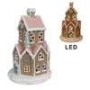Clayre & Eef Lebkuchenhaus mit LED 22 cm Braun Polyresin Produktbild-Vorschau 2