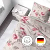 Biber Bettwäsche Rosen 155x220cm Creme Rosa, 100% Produktbild-Vorschau 4
