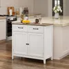 A kitchen island cabinet with drawers and doors, placed next to a kitchen counter with a stove. Náhľad obrázku produktu