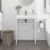 vidaXL Koupelnový rám na umyvadlo bílý 59x38x83 cm železo Náhled obrázku produktu 2