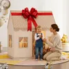 Casetta Gioco Bambini Marrone 130x125x95 cm con Tende e Anteprima dell’immagine prodotto 5
