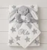 BotoBaby® Babydecke mit Namen + Schmusetuch Häschen – Weiß Produktbild-Vorschau 5