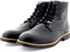 A pair of black leather boots on a white background. Produktbild-Vorschau
