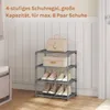 WOLTU Schuhregal schmal 4 Ebenen, Metall, für 8 Paar Produktbild-Vorschau 8