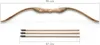 Arco in legno da 95 cm con faretra e 3 frecce Anteprima dell’immagine prodotto 5