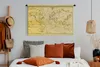 MuchoWow® Wandteppich Wandbehang Weltkarte - Vintage - Gelb Produktbild-Vorschau 4
