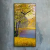Leinwand Wanduhr Wandkunst Uhr 30x60 Gemälde Wald Bäume Produktbild-Vorschau 2