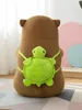 A plush toy bear with a turtle backpack is shown from the back. Produktbild-Vorschau