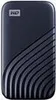 A dark blue external hard drive with a patterned design. Produktbild-Vorschau