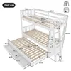 Łóżko piętrowe Merax 3 w 1 90x200 cm z wysuwanym łóżkiem i Podgląd zdjęcia produktu 5