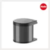 A product shot of a dark gray waste sorter with a silver lid, set against a white background. The Hailo logo is visible in the top right corner. Voir les images du produit