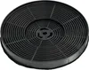 A close-up, studio shot of a round, black charcoal filter for a range hood. Produktbild-Vorschau
