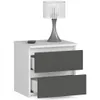 Comodino AKORD CL2 in bianco con 2 cassetti frontali grigio Anteprima dell’immagine prodotto 7