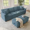 Merax Modulares Ecksofa, 4-Sitzer Sofa mit Stauraumhockern, Produktbild-Vorschau 3
