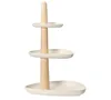 Weiße Bambus 3-stöckige Kuchenplatte 45x35x30 cm Produktbild-Vorschau 1