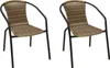 2 Stück Stabiler Polyrattan Bistrostuhl stapelbar Cappuccino / schwarz Produktbild-Vorschau