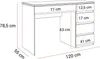 A diagram of a desk with dimensions indicated by text and lines. Produktbild-Vorschau