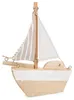 Holz Segelboot braun Natur Stoff-Segel Sommerdeko 26 cm Produktbild-Vorschau 1