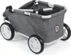 A grey fabric wagon with white trim and black handles, resting on four wheels. Produktbild-Vorschau