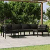 6-tlg. Garten-Lounge-Set mit Kissen Aluminium Anthrazit Produktbild-Vorschau 2