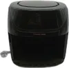 A black Russell Hobbs air fryer is shown from the front. Produktbild-Vorschau