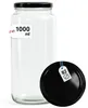 Glasbehälter 1000 ml mit Schwarzem Schraubdeckel – Ideal Produktbild-Vorschau 6
