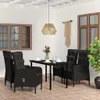 The Living Store 5-tlg. Garten-Essgruppe mit Kissen Schwarz Produktbild-Vorschau 2