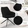 A black swivel chair with close-up views highlighting its materials. Produktbild-Vorschau