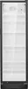 An empty, tall, glass-door refrigerator with shelves. Produktbild-Vorschau
