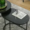 HOMCOM 2er Set Couchtisch Satztisch Rund mit Faux Marmor Produktbild-Vorschau 9