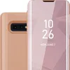 A close-up view of a pink smartphone case with a transparent cover displaying the time and date. Náhled obrázku produktu