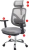 A gray ergonomic office chair with numbered labels pointing to different parts. Náhľad obrázku produktu