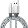 A close-up studio shot of a silver and gray braided USB-C to Lightning charging cable, with both connectors visible against a white background. Produktbild-Vorschau