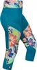 Rhea 3/4 Leggings von Ocun in Türkis mit buntem Blumenmuster. Produktbild-Vorschau