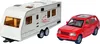 MODELLAUTO mit Wohnwagen Rückzug 1:48 Modell Metall Camper Produktbild-Vorschau 2