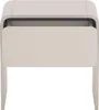 A close-up front view of a modern nightstand with an open drawer. Anteprima dell’immagine prodotto