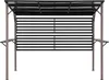 A pergola with a slatted back panel and two side shelves, presented against a white background. Produktbild-Vorschau
