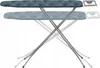 A product shot of an ironing board with a blue patterned cover and a gray iron rest, shown against a white background. Náhled obrázku produktu