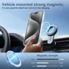 A hand holding a clear phone case with a magnetic ring, demonstrating its attachment to a car vent mount. The background shows a car interior and sky. Produktbild-Vorschau