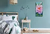 Küche Wohnzimmer Wand Leinwand Uhr 30x60 Gemälde Blumen Produktbild-Vorschau 4