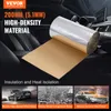 A roll of insulation material is shown unrolling inside a car's interior, with smaller images below showing cars in traffic and a car in heat. Produktbild-Vorschau