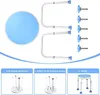 An image showing the components of a shower stool and instructions on how to assemble it. Produktbild-Vorschau
