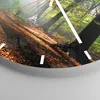 Wanduhr - Rund - Glasuhr - Wald Blätter Sonne - 30x30cm - Produktbild-Vorschau 5