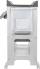A white and gray baby changing station with an integrated bath tub and storage. Produktbild-Vorschau