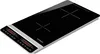 A black and silver induction cooktop with two cooking zones and a digital display. Voir les images du produit