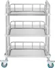 A three-tiered stainless steel utility cart with wheels. Produktbild-Vorschau
