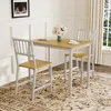 Esstischgarnitur Natur/Weiß 90x60x75,5 cm mit 2 Stühlen Produktbild-Vorschau 2