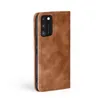 A brown flip case for a smartphone is shown against a white background. Produktbild-Vorschau